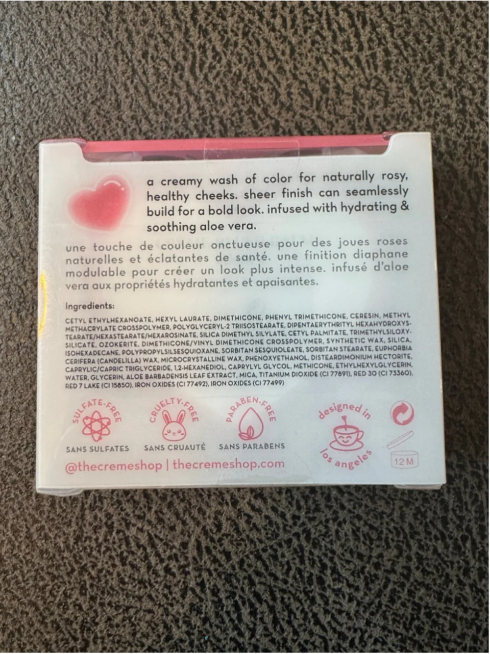 The Crème Shop Pink Heart Crème Blush Balm - Brand New